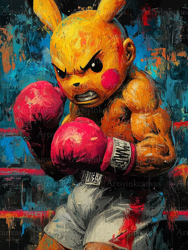 Pikachu graffiti canvas wall art