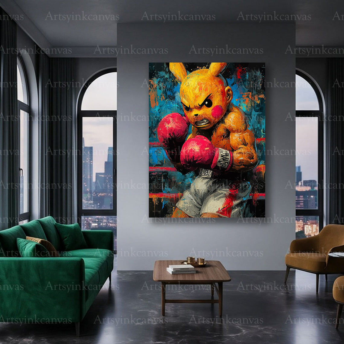 Pikachu anime character canvas art