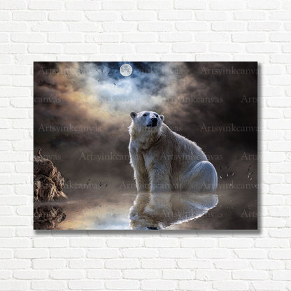 Majestic polar bear wildlife canvas print