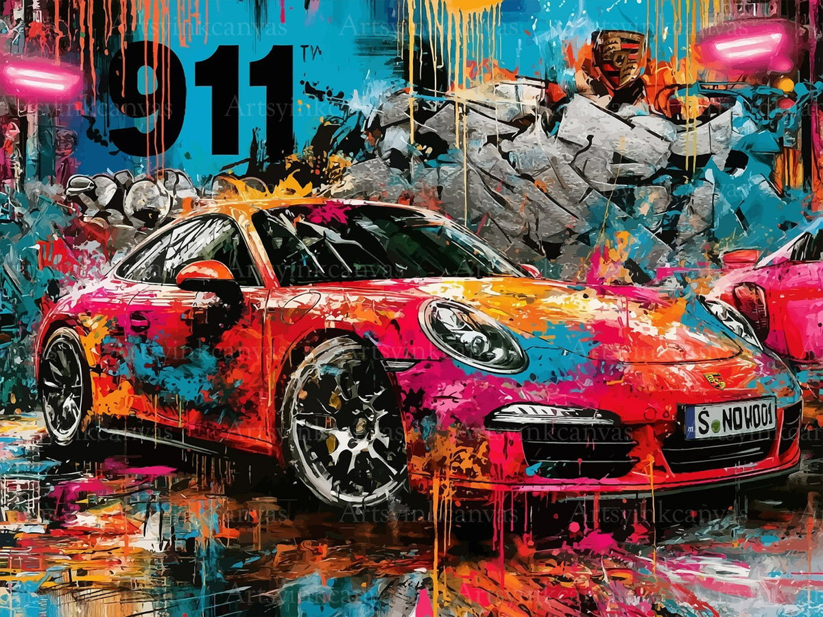 Porsche 911 canvas wall art