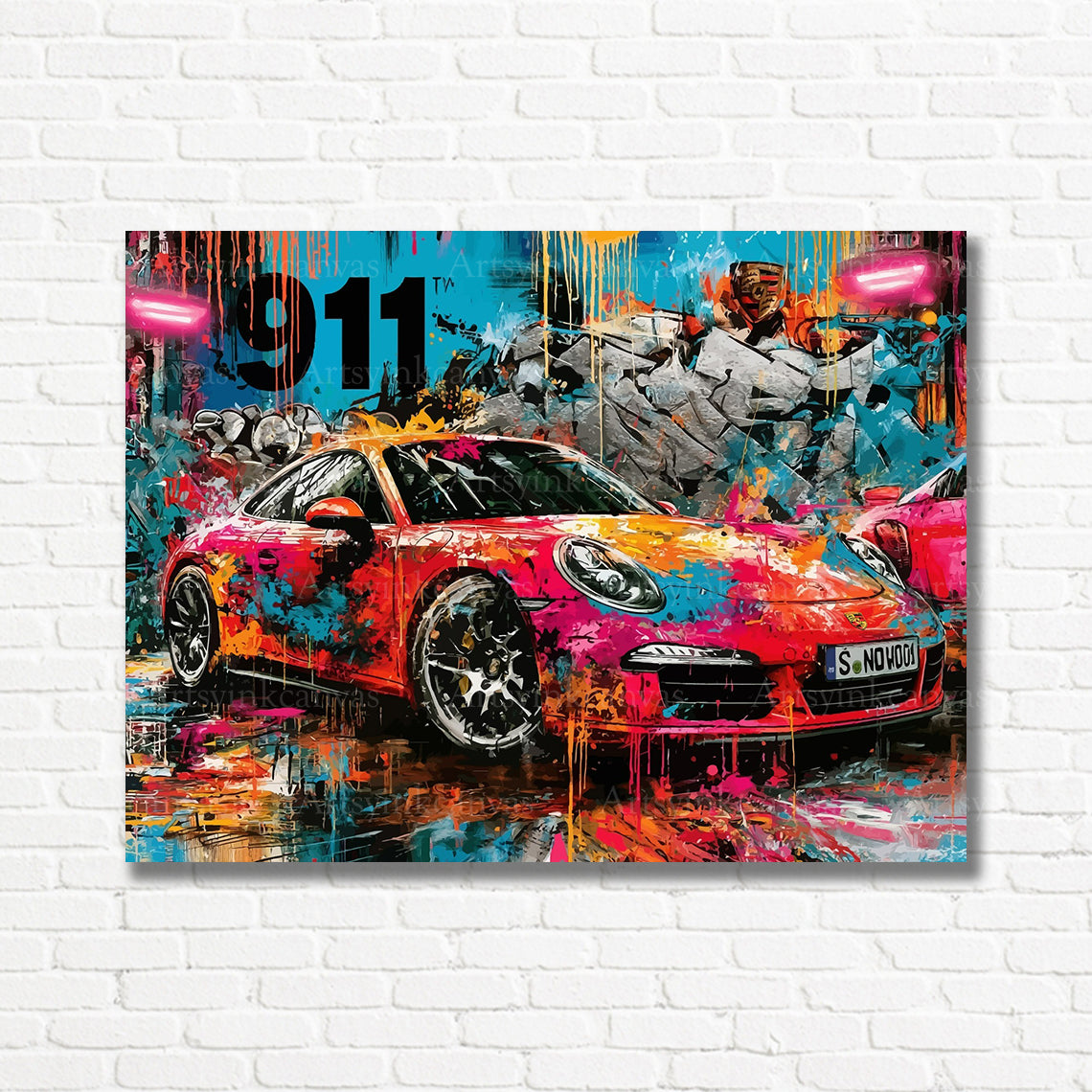 Porsche 911 sports car canvas print
