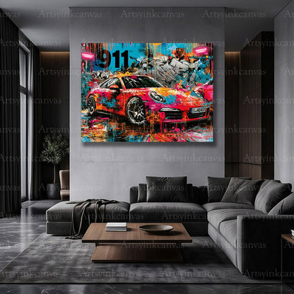 Porsche 911 luxury car artwork