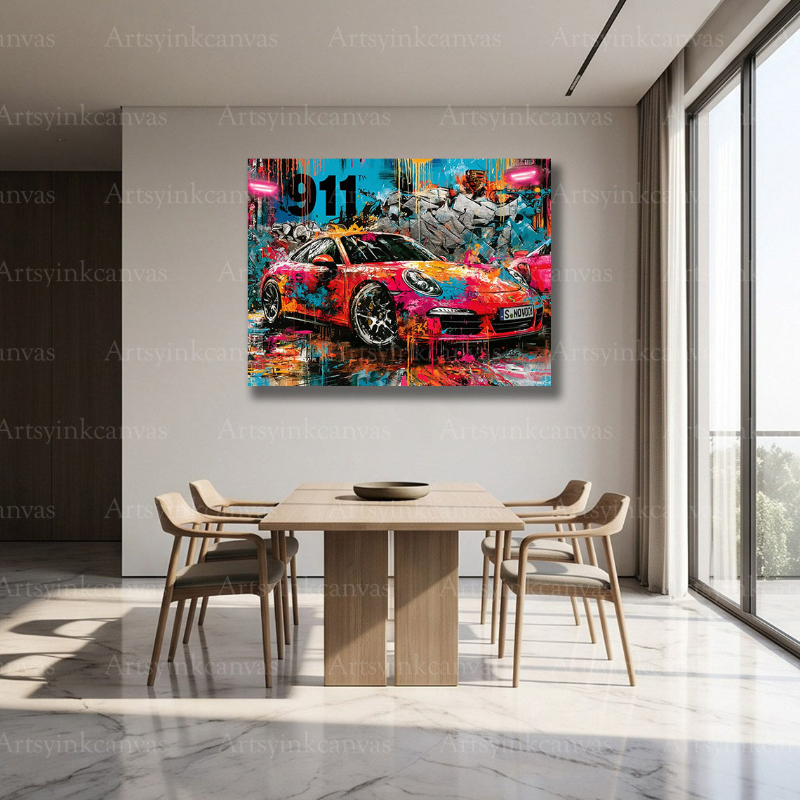 Porsche 911 performance car canvas art