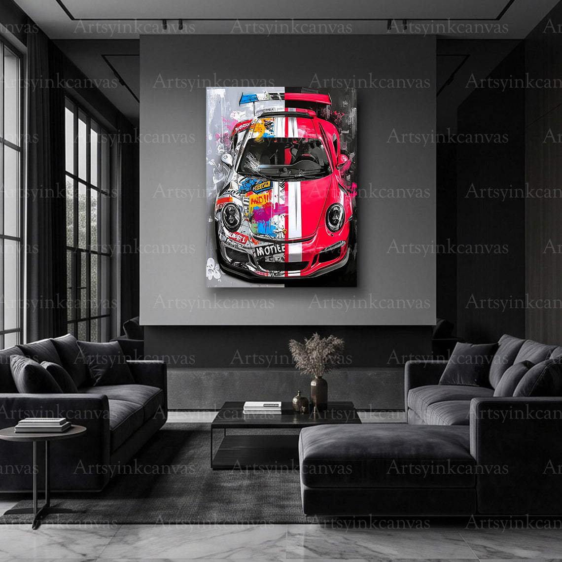 Porsche 911 street art performance car artwork