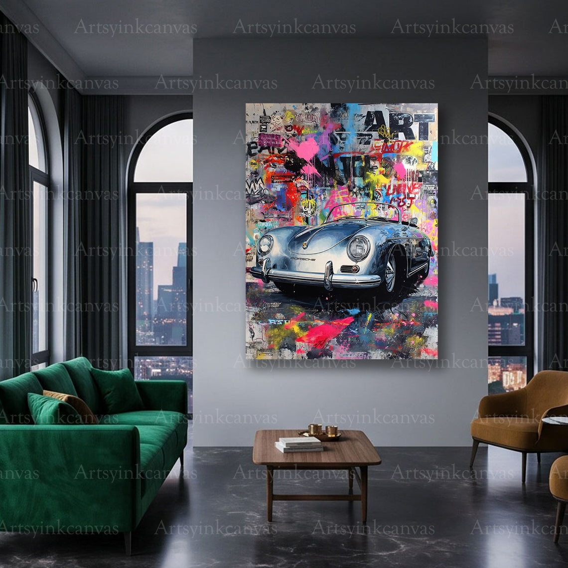 Porsche 356 Speedster automotive graffiti artwork
