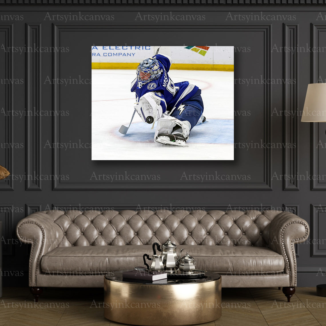 Premium Andrei Vasilevskiy hockey save canvas print