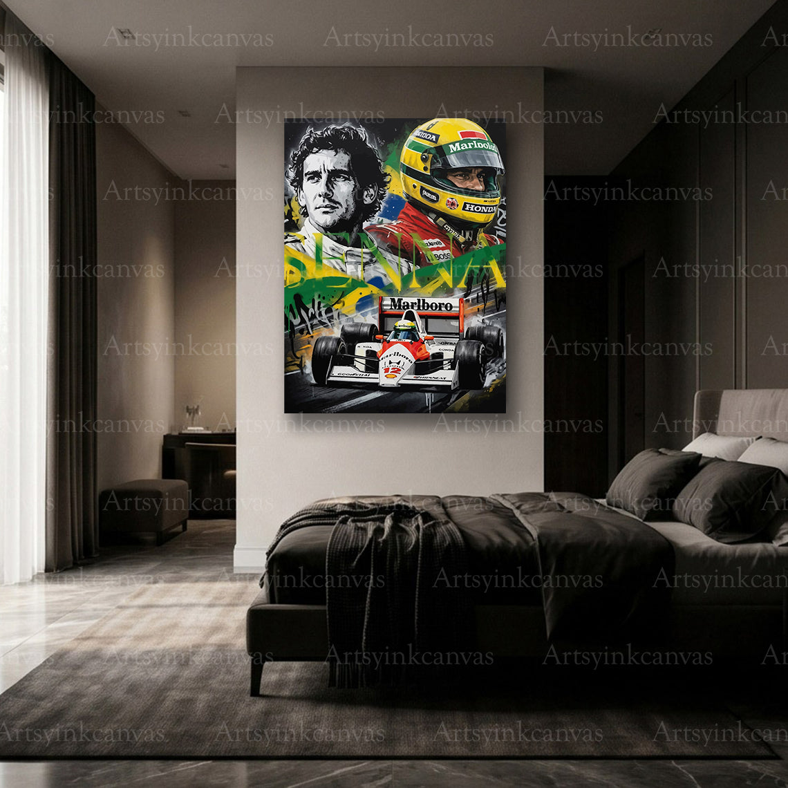 Premium Ayrton Senna F1 canvas wall art