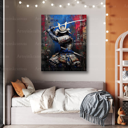 Premium Japanese warrior canvas print