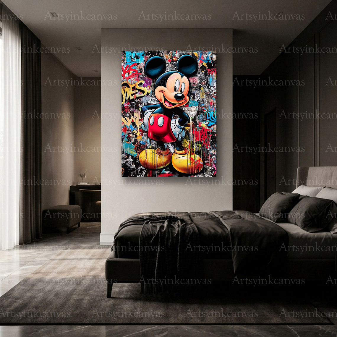 Premium Mickey Mouse urban canvas print