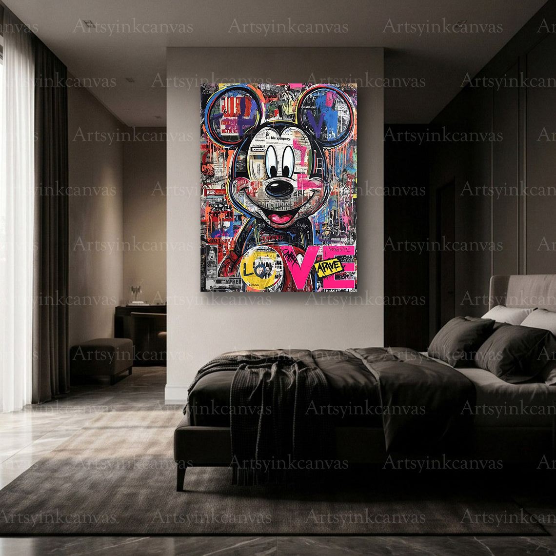Premium Mickey graffiti canvas print