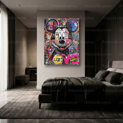 Premium Mickey graffiti canvas print