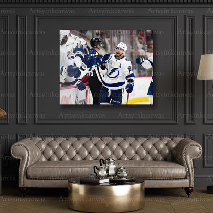 Premium Nikita Kucherov Lightning hat trick canvas print