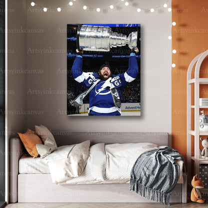 Premium Pat Maroon Lightning Stanley Cup canvas print