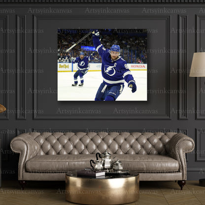 Premium Steven Stamkos Lightning goal celebration canvas print