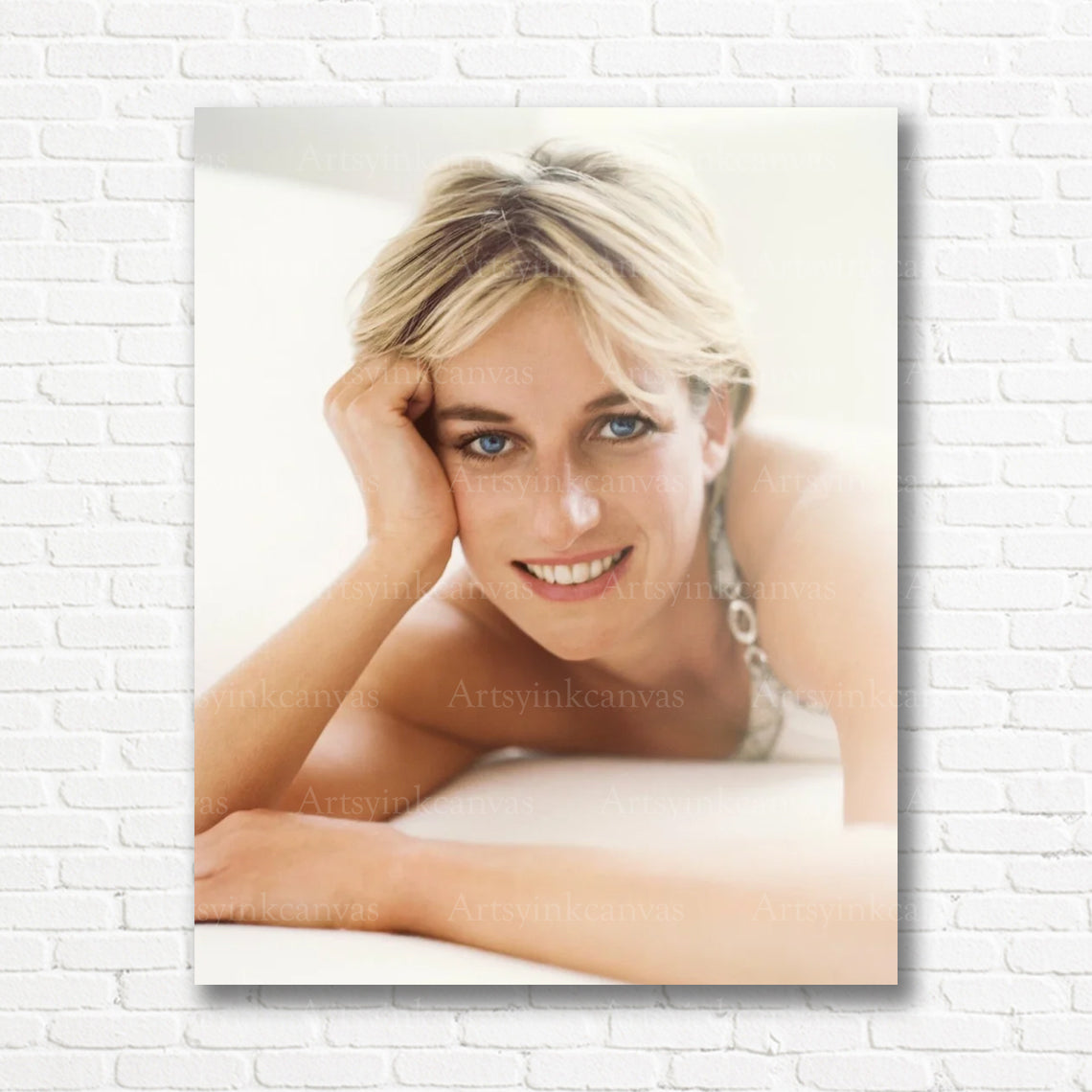 Princess Diana Blue Eyes Canvas Wall Art – Royal Elegance Aesthetic Poster