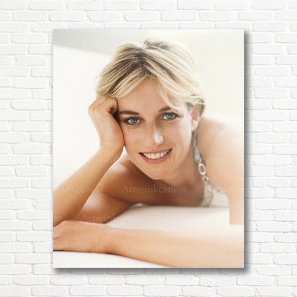 Princess Diana Blue Eyes Canvas Wall Art – Royal Elegance Aesthetic Poster