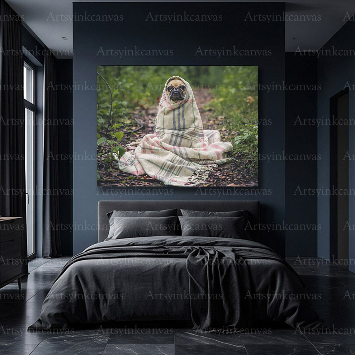 Premium pug dog wall art for pet lovers