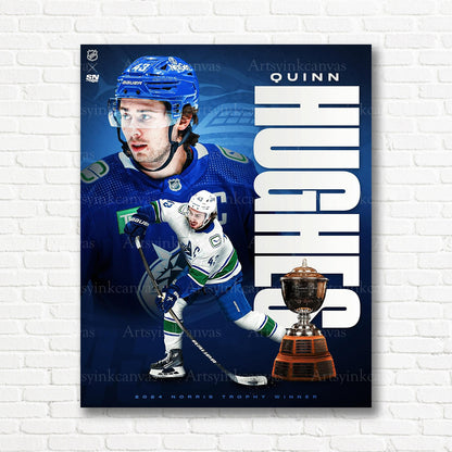 Quinn Hughes Norris Trophy 2024 Canucks canvas print