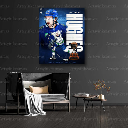 Quinn Hughes NHL award collector canvas art