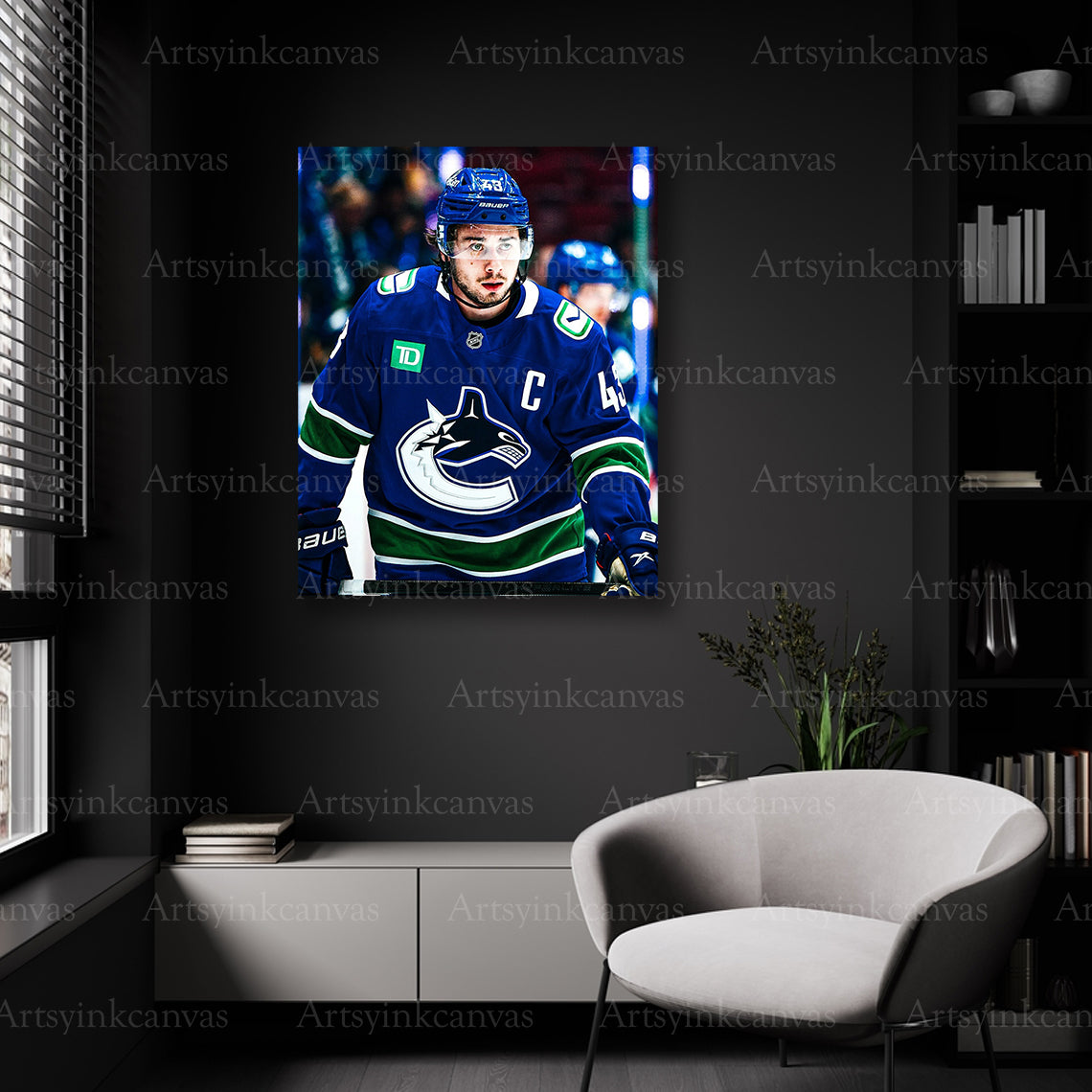 Vancouver Canucks captain Quinn Hughes wall decor