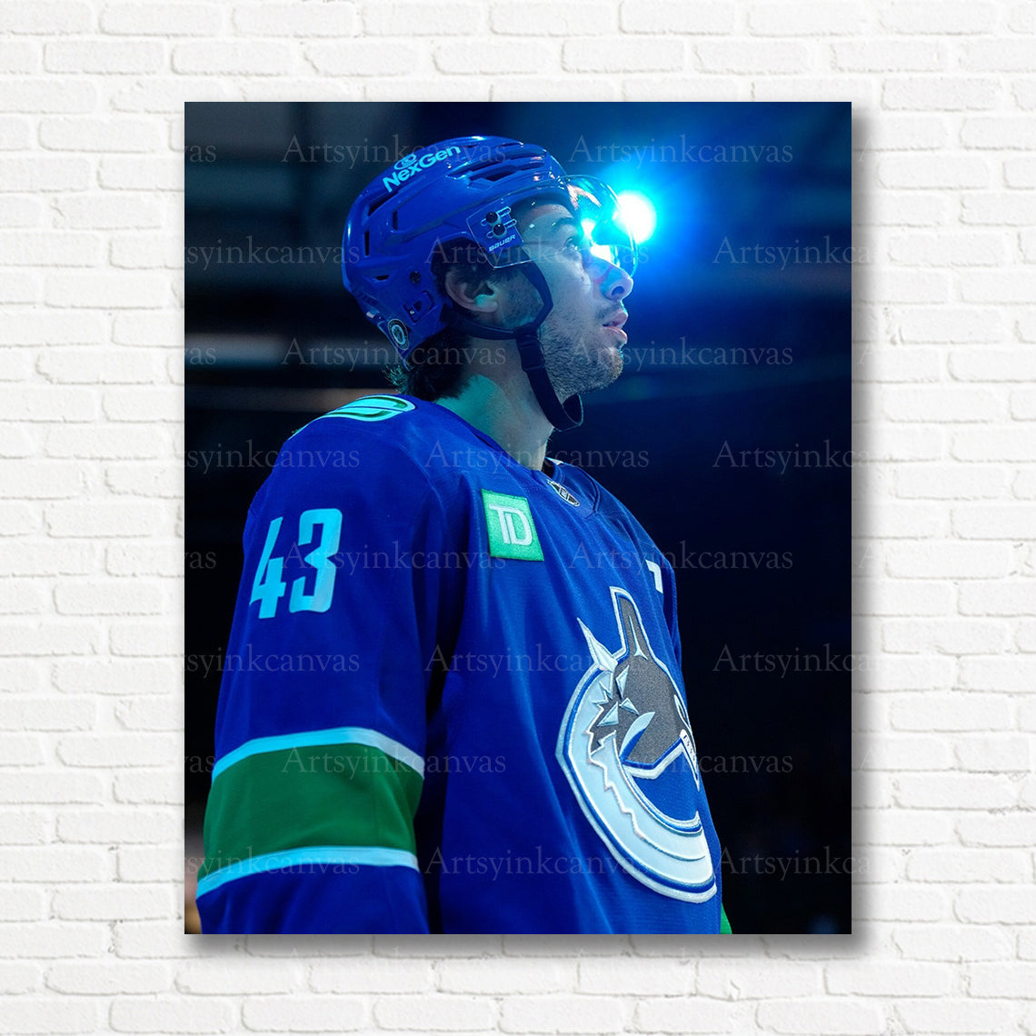 Quinn Hughes Vancouver Canucks national anthem canvas print