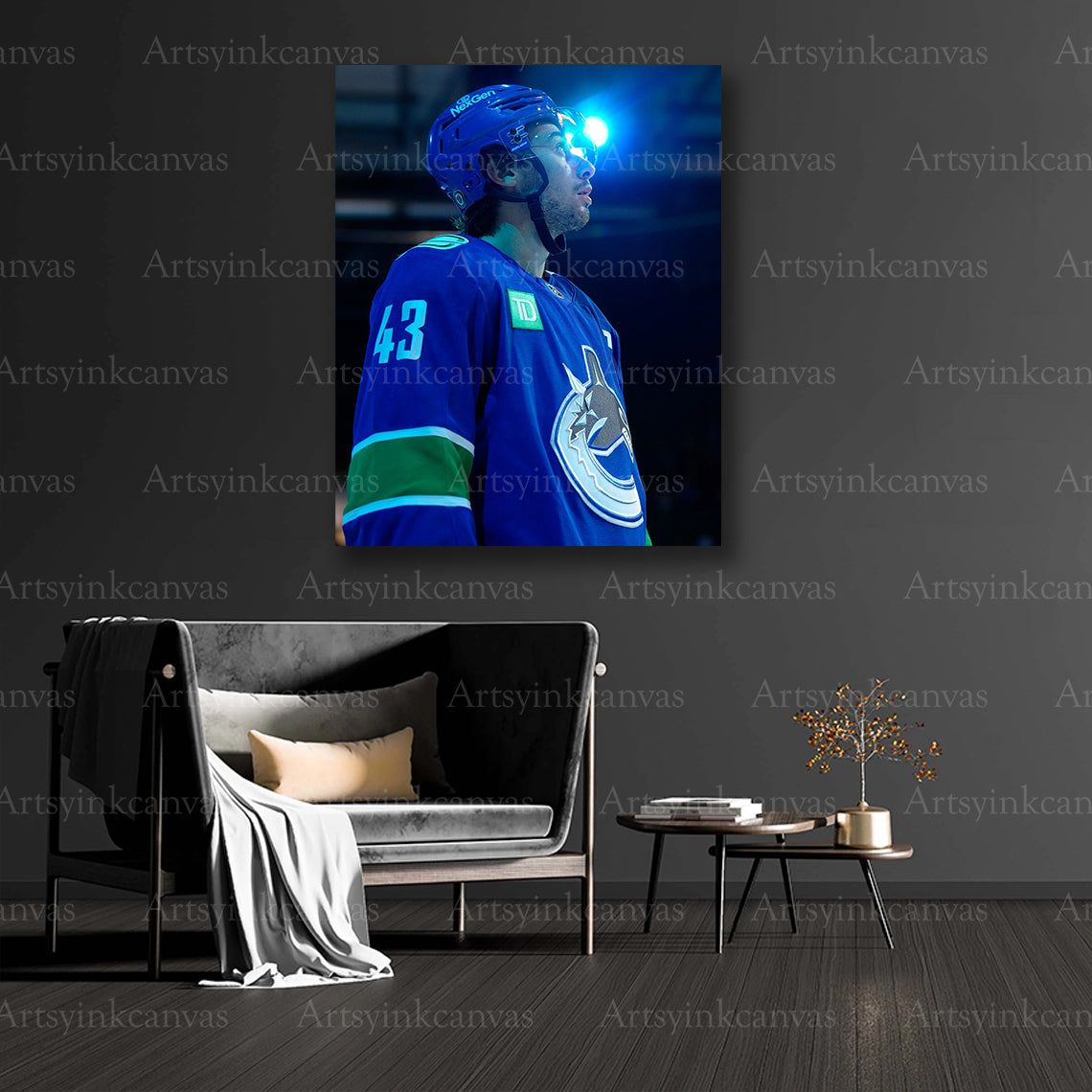 Quinn Hughes national anthem collector canvas art