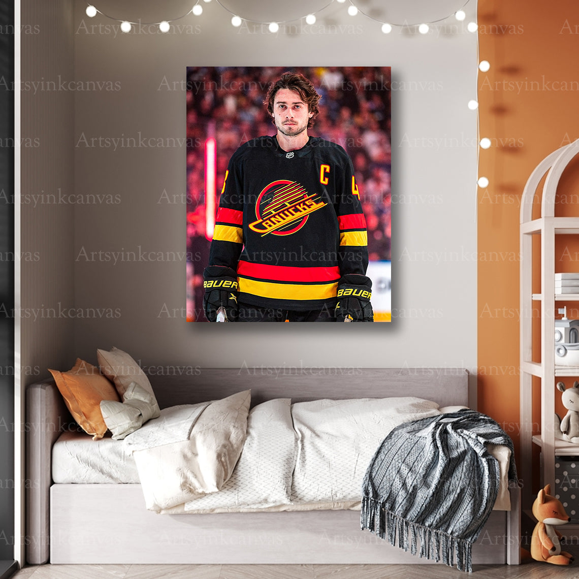Premium Quinn Hughes Vancouver Canucks canvas print
