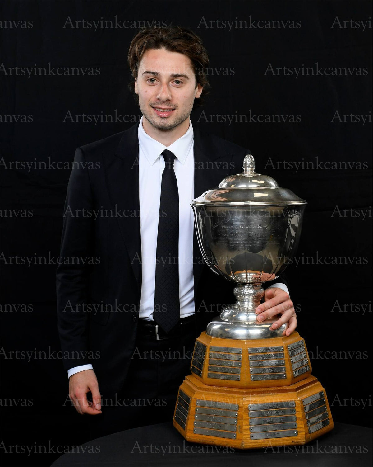 Quinn Hughes Norris Trophy winner canvas wall art