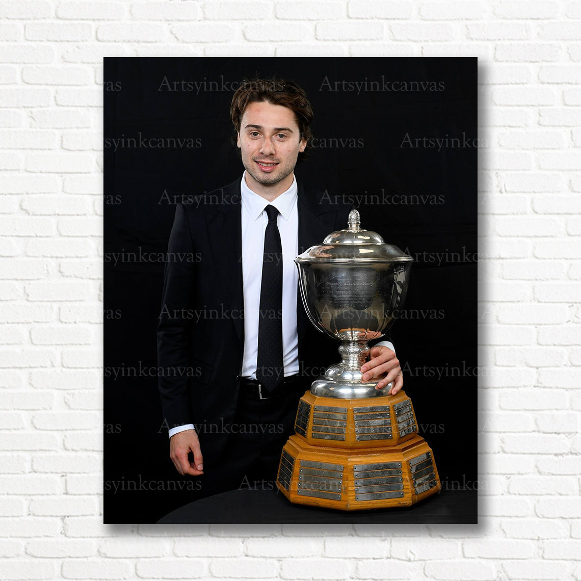 Quinn Hughes Norris Trophy winner hockey canvas print
