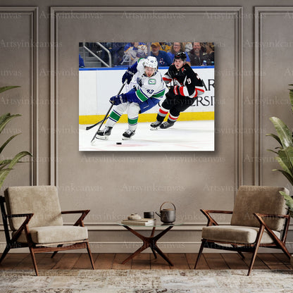 Quinn Hughes collector hockey canvas art