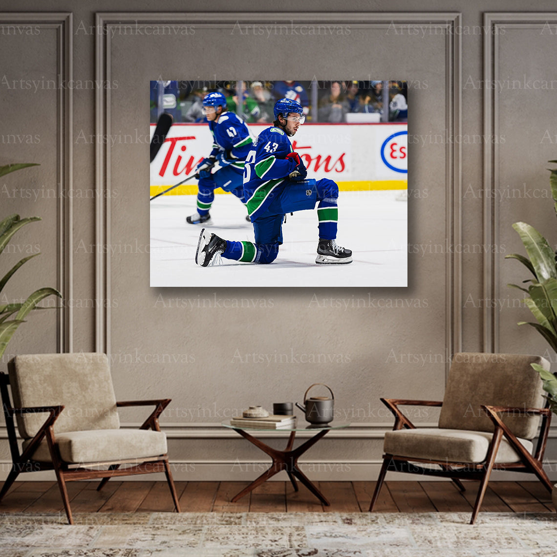 Quinn Hughes collector hockey canvas art