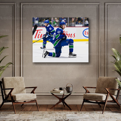 Quinn Hughes collector hockey canvas art