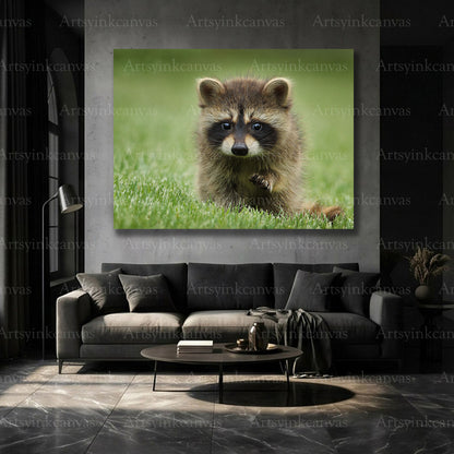 Woodland raccoon nature home decoration