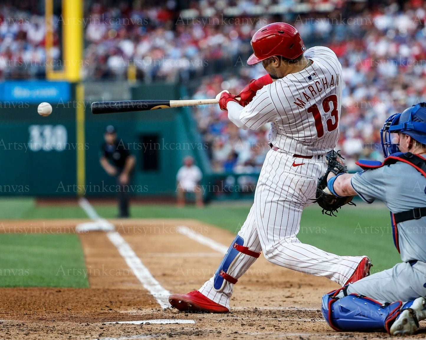 Rafael Marchán swinging hit canvas wall art