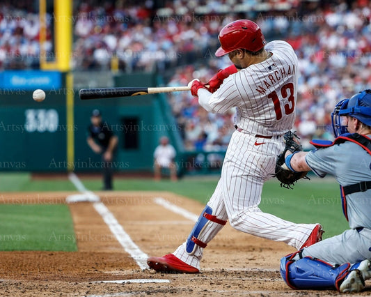 Rafael Marchán swinging hit canvas wall art