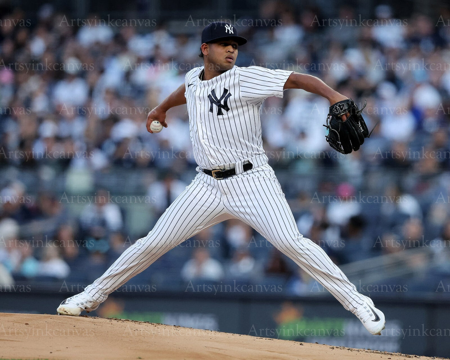 Randy Vasquez pitching action New York Yankees canvas wall art