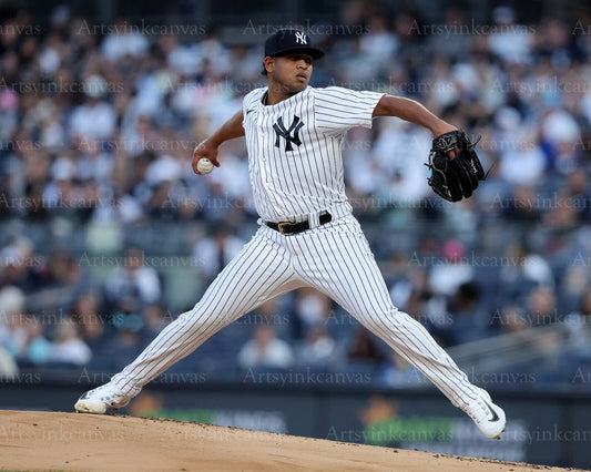 Randy Vasquez pitching action New York Yankees canvas wall art