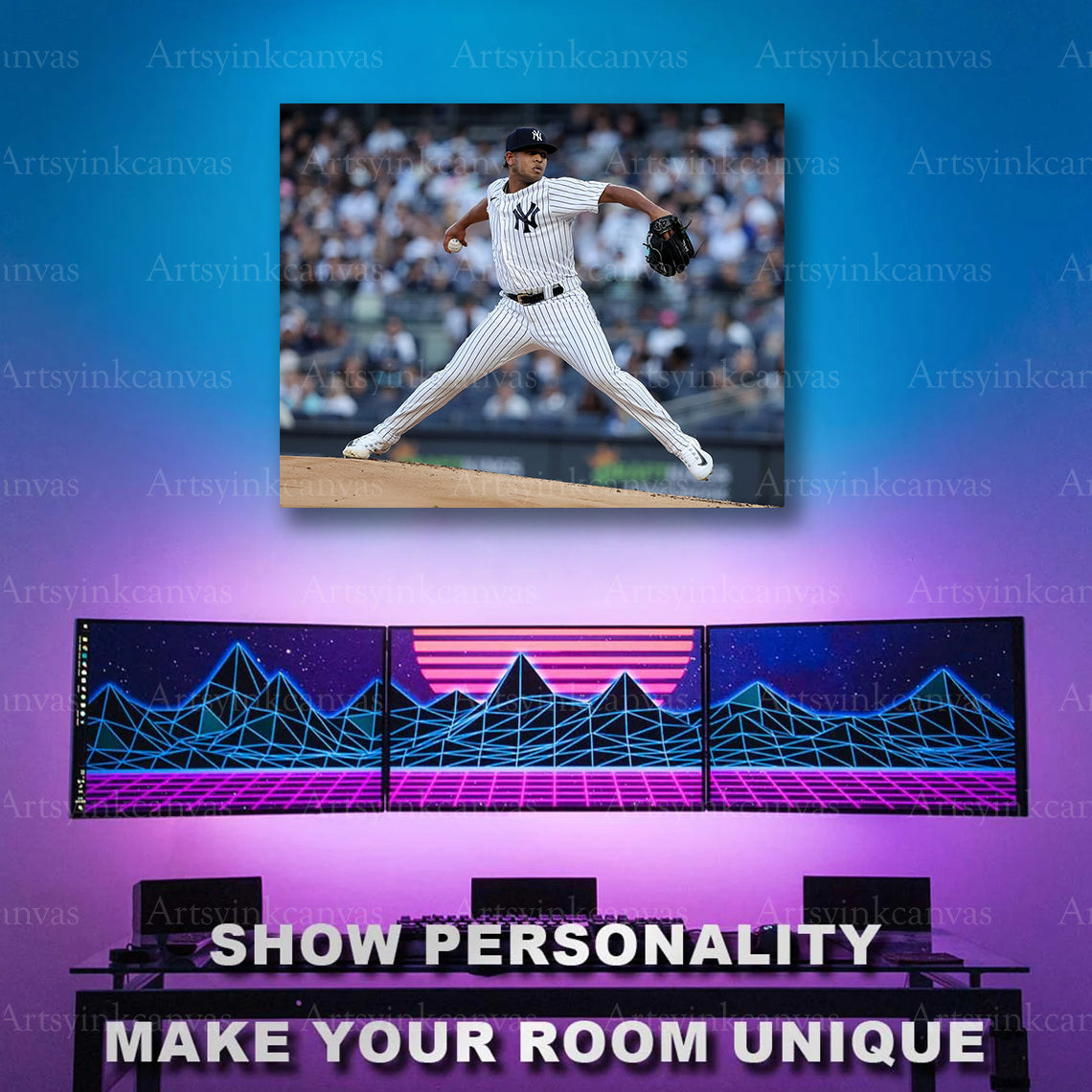 Randy Vasquez baseball mound action artwork