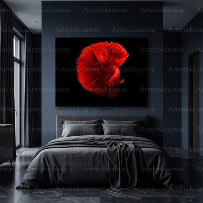 Premium red fish ocean wall art