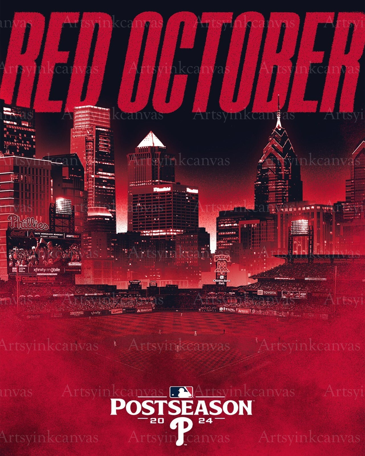 Red October Philadelphia Phillies canvas wall art