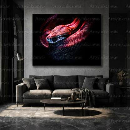 Dramatic snake reptile wall art
