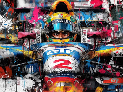 Renault F1 graffiti Formula 1 canvas wall art