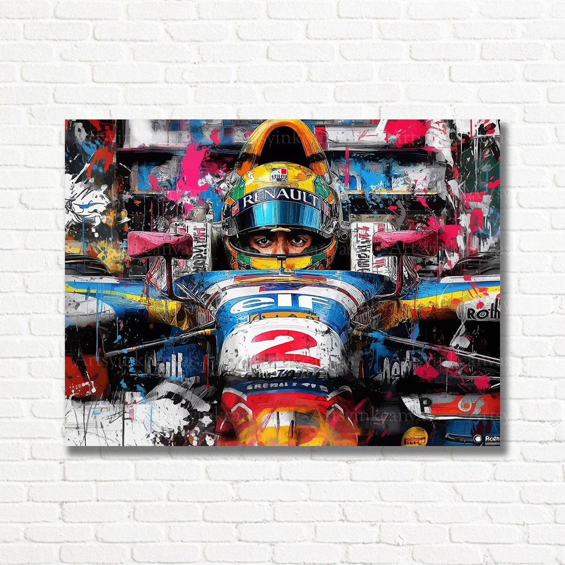 Renault F1 racing graffiti canvas print