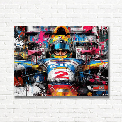 Renault F1 racing graffiti canvas print