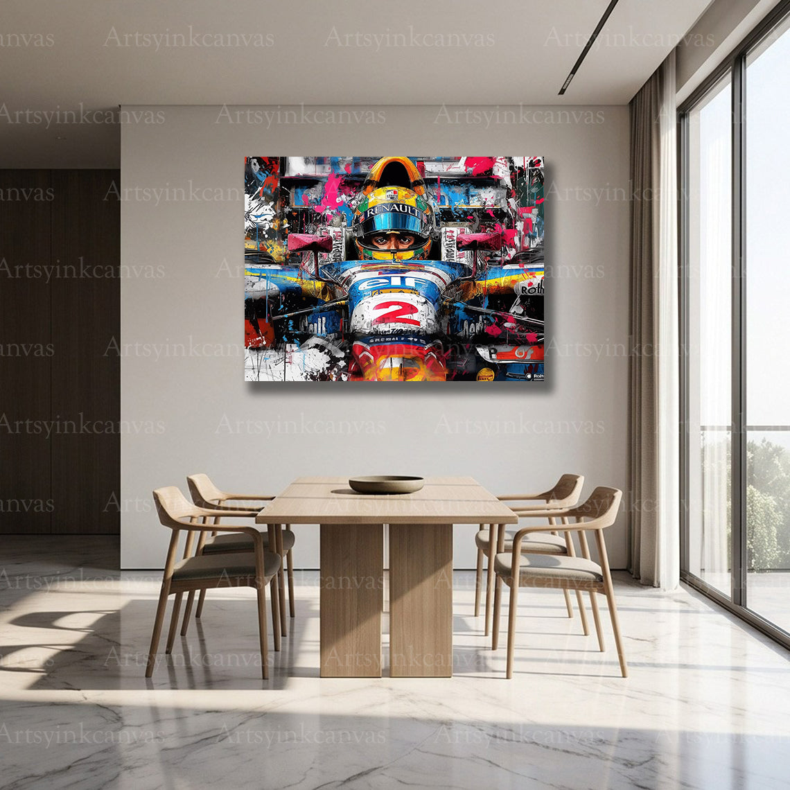 Renault Formula One racing canvas art