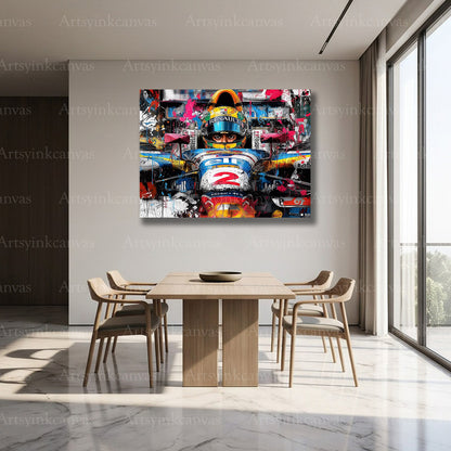 Renault Formula One racing canvas art