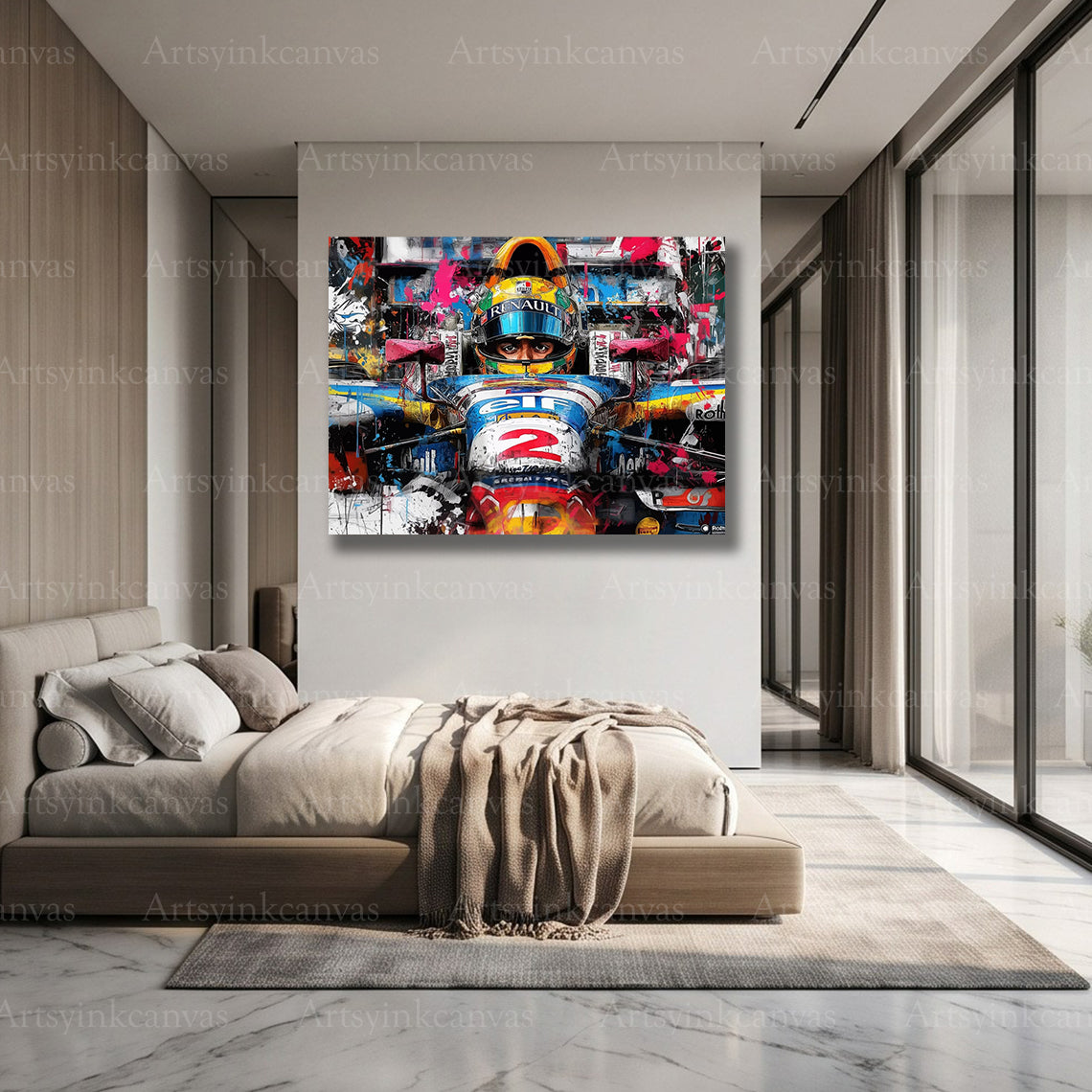 Premium Renault F1 graffiti motorsport wall art