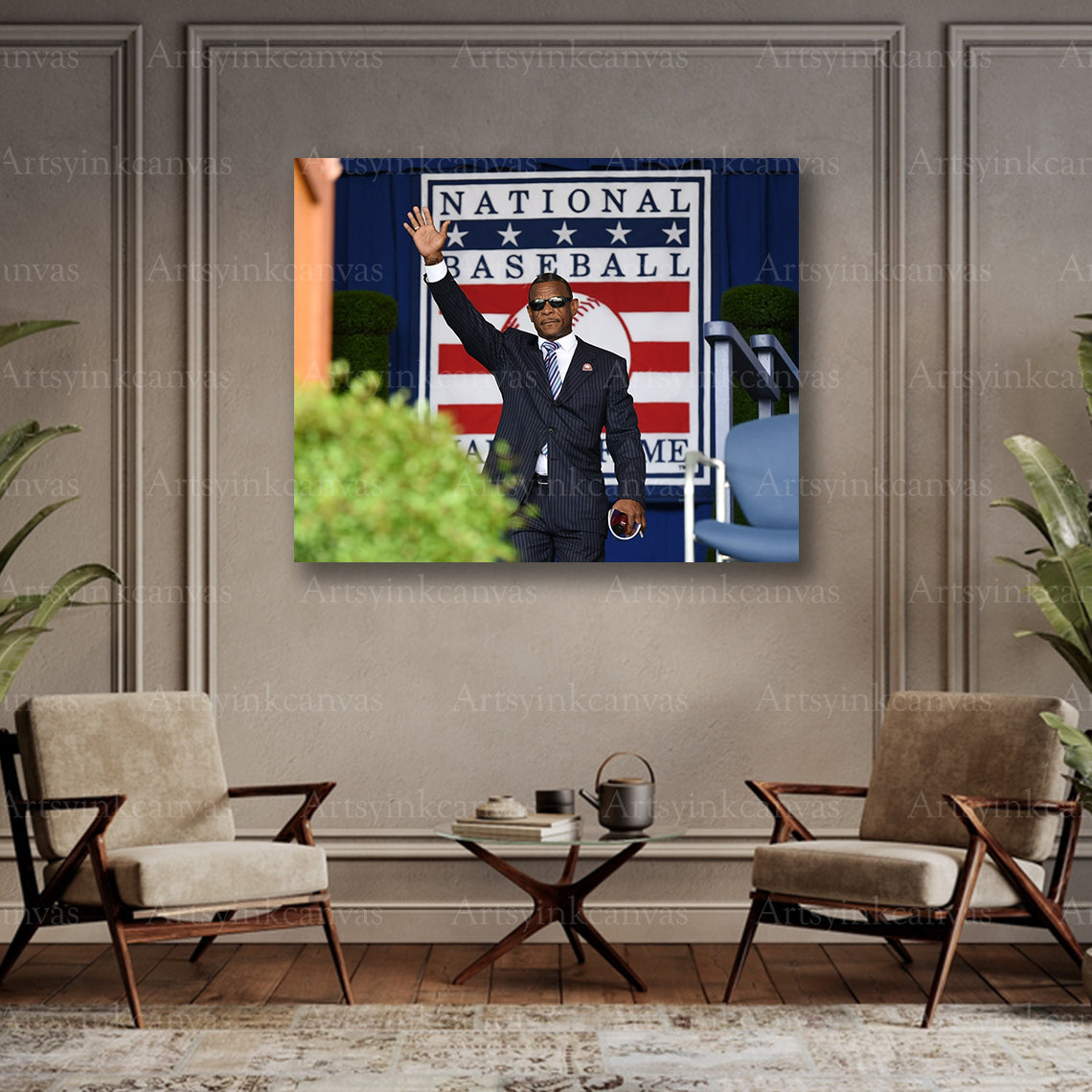 Rickey Henderson Hall of Fame Athletics Yankees Canvas Wall Art