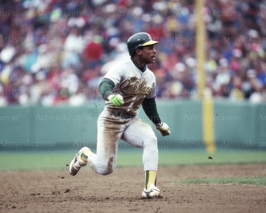 Rickey Henderson running after a hit Oakland Athletics canvas wall art