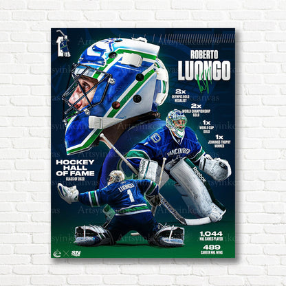 Roberto Luongo Hockey Hall of Fame career stats canvas